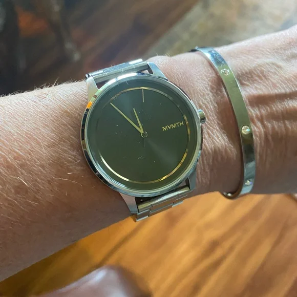 MVMT Silver and Green Modern Watch - Picture 2 of 6
